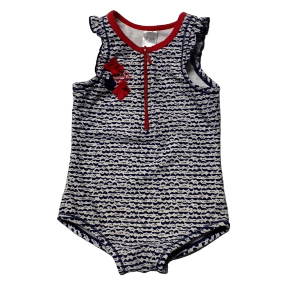 Souris Mini One Piece Bathing Suit Front Zipper Swimsuit 18 Months